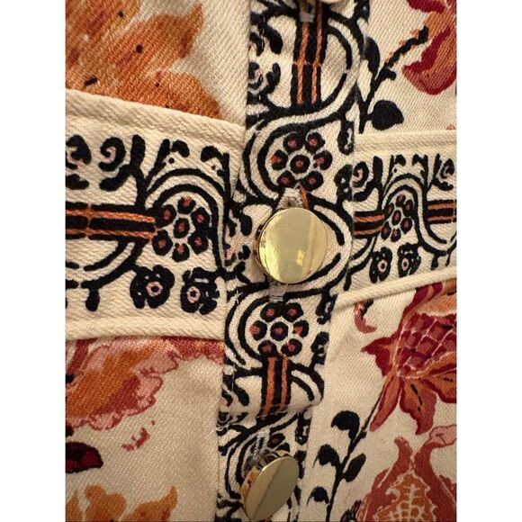 Spartina Catrina Denim Dress in floral Linden Thistle Stripe Women’s Size XS - Picture 7 of 11